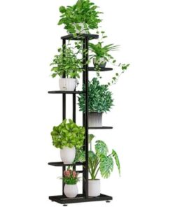 etagere exterieur plante en acier avec des plantes
