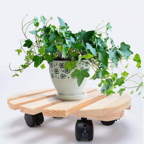 Support Pivotant Avec Roulettes Pour Plantes D’intérieur/extérieur - Noir, En Fer - 4 Roues 360° - Facile à Déplacer