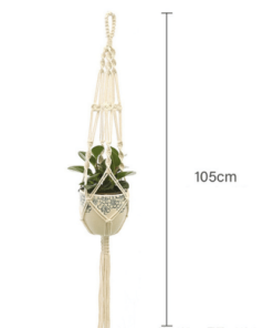 dimensions de la suspension macramé avec pot de fleurs