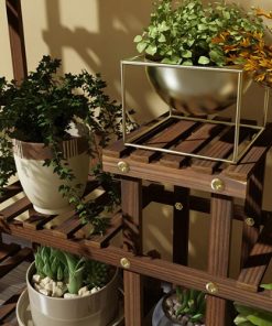 étagères de l'étagère en pin pour plantes et fleurs
