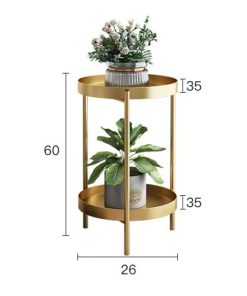 dimension de la table pour plante noir avec un pot de fleurs
