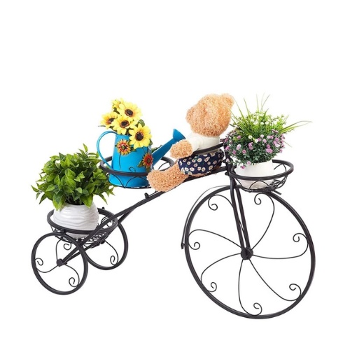 porte plante vélo avec des plantes dessus sans fond