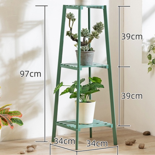 dimensions du repose plante à étages vert en bois