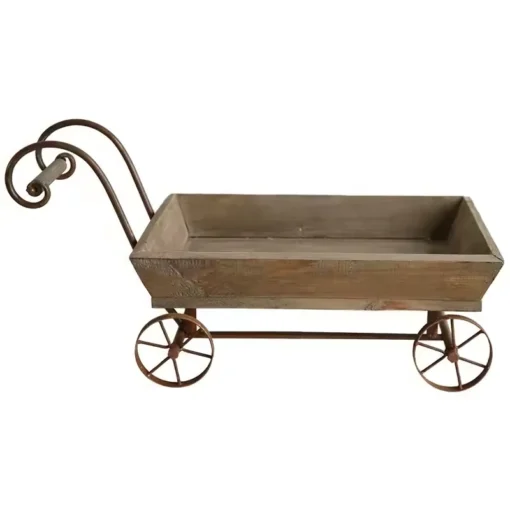 Chariot Plante Vintage Bois Américain décoratif