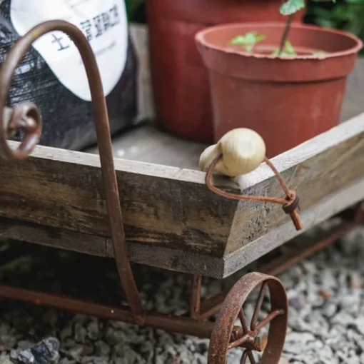 Chariot Plante Vintage Bois Américain résistant