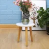 Petit Tabouret en Bois Blanc