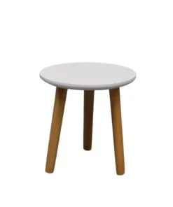 Petit Tabouret en Bois Blanc sur pieds