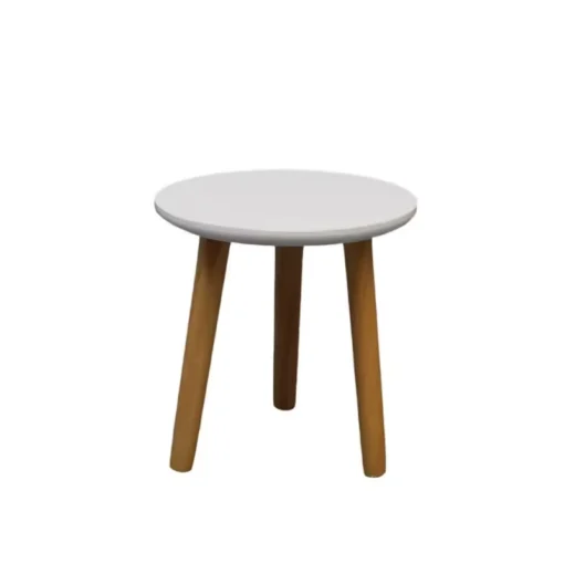 Petit Tabouret en Bois Blanc sur pieds