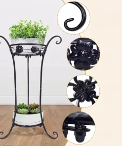 Porte Pot Fleurs Interieur noir parties