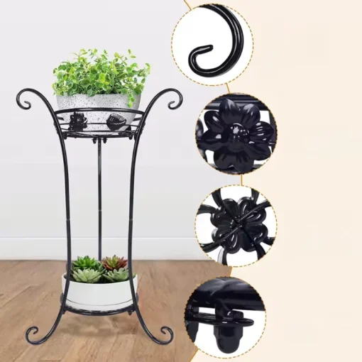 Porte Pot Fleurs Interieur noir parties