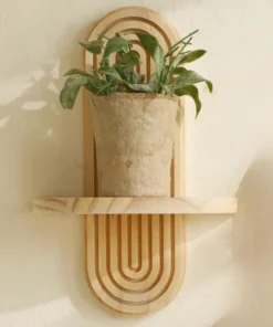 Support Mural Pot de Fleur en Bois