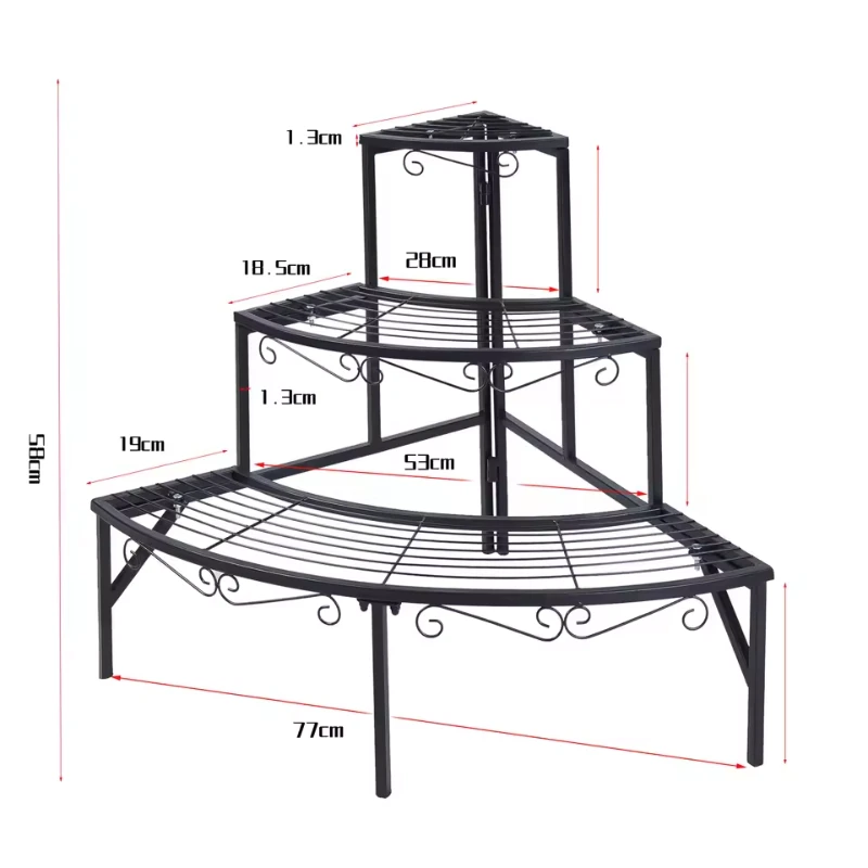 les dimensions de l'Etagère d Angle Fer Forgé pour Plantes