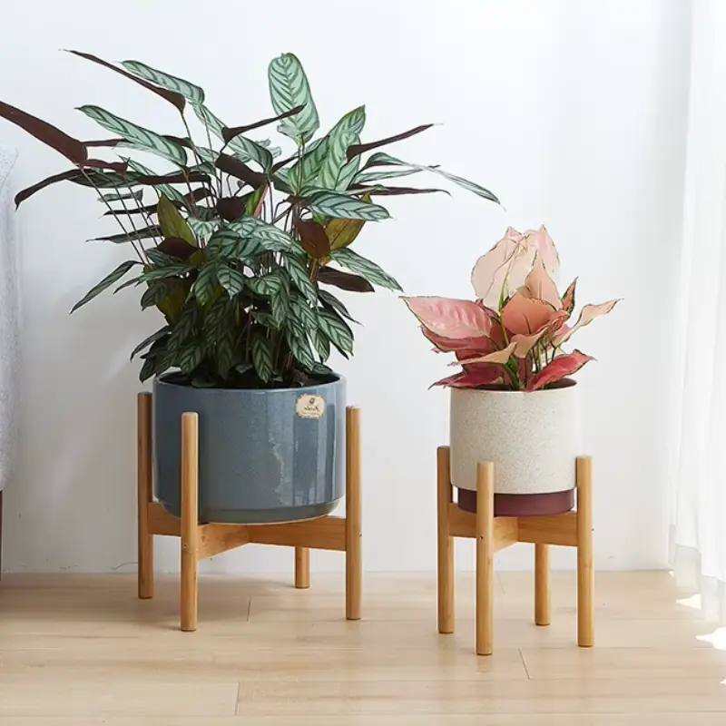 Porte Pot de Fleur Interieur en bambou