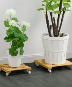 Support de Pot de Fleurs à Roulettes