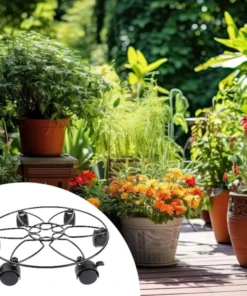 Plateau Rond à Roulette pour Plante en pots