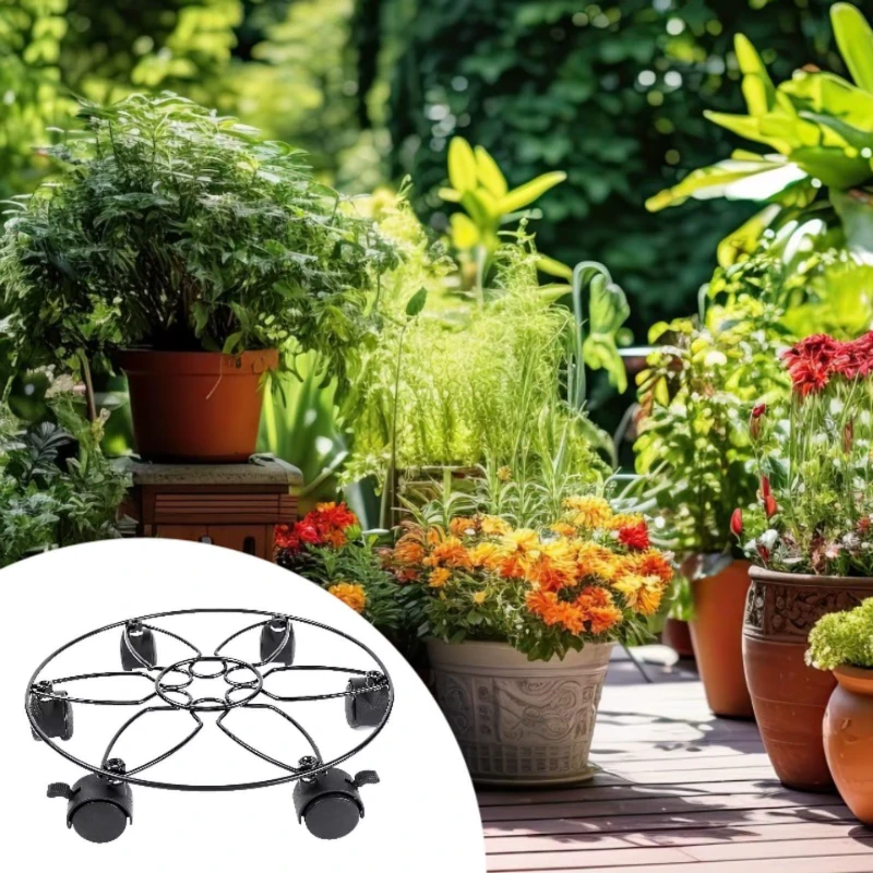 Plateau Rond à Roulette pour Plante en pots