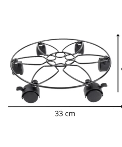Plateau Rond à Roulette pour Plante en métal