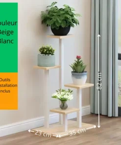 Étagère Balcon Plantes Beige Blanc