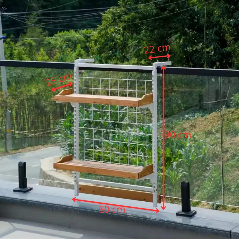 Support de Jardiniere de Balcon Blanc