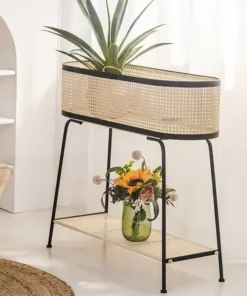 Table pour Plante d'Intérieur en Rotin
